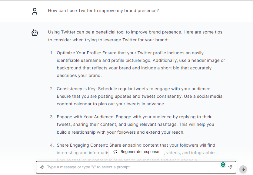 Brand Presence - ChatGPT Prompts for Twitter