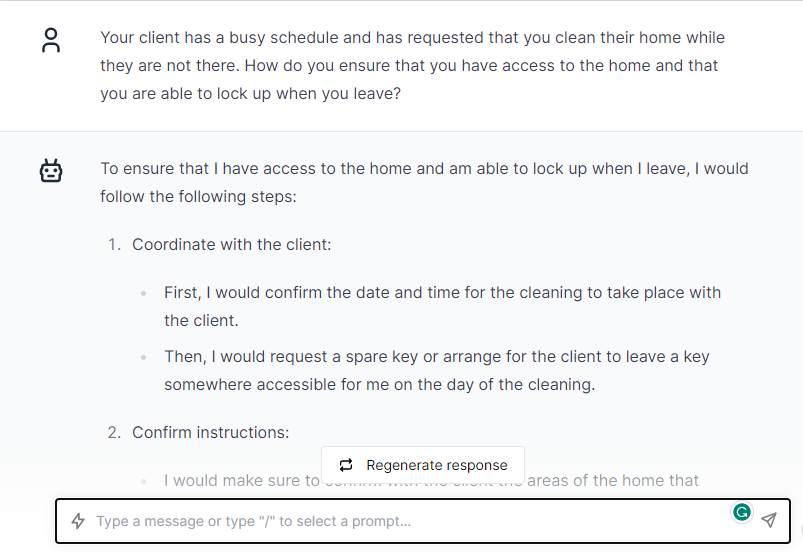 Client Not Home Clean Home -ChatGPT Prompts for Cleaners