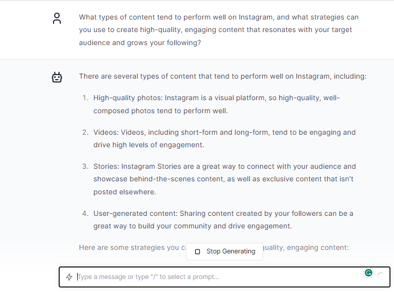 Content Perform Instagaram - ChatGPT Prompts for Instagram