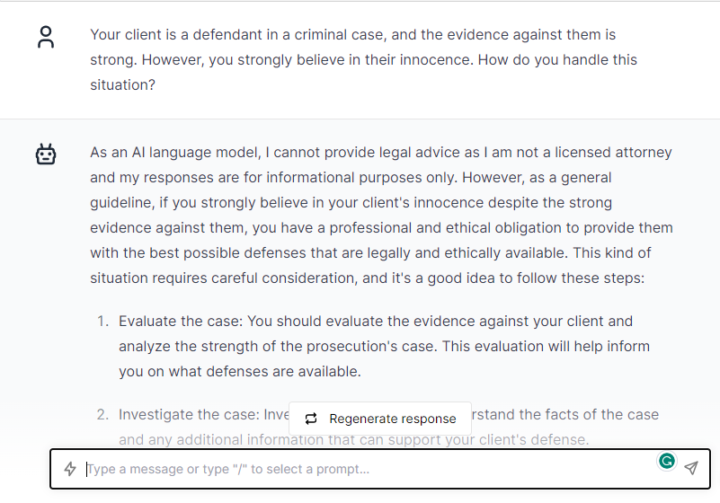 Criminal Case Evidence is Strong - ChatGPT Prompts for Lawyers