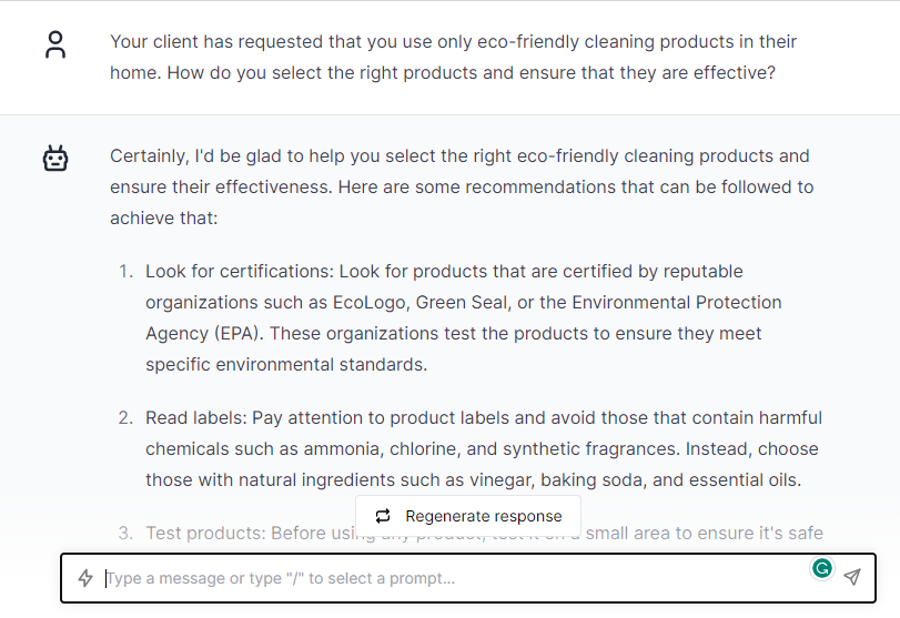 Eco-Friendly Cleaning - ChatGPT Prompts for Cleaners