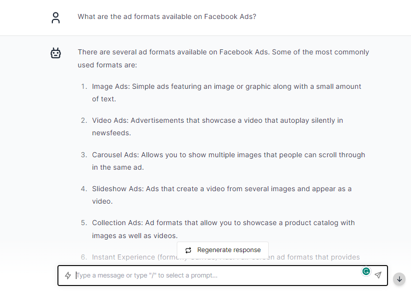 Facebook Ads Format - ChatGPT Prompts for Facebook Ads