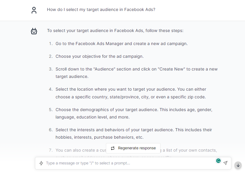 Facebook Target Audience - ChatGPT Prompts for Facebook Ads