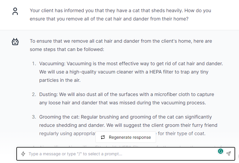 Remove Cat Hair - ChatGPT Prompts for Cleaners