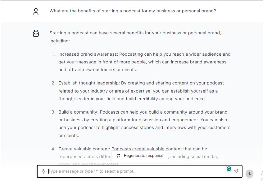 What are the benefits of starting a podcast for my business or personal brand - ChatGPT Prompts for Podcasting