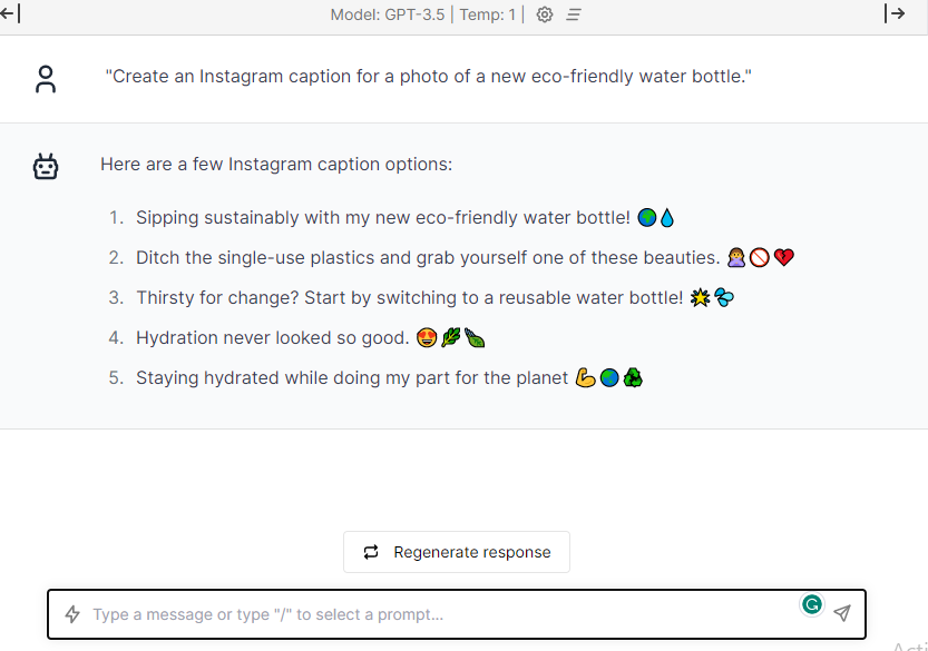 eco-friendly water bottle- Copy Writing
