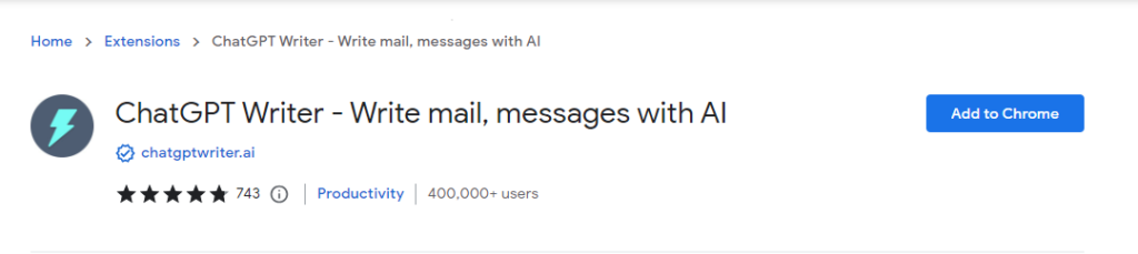 ChatGPT Writer - Write Mail, and Messages with AI