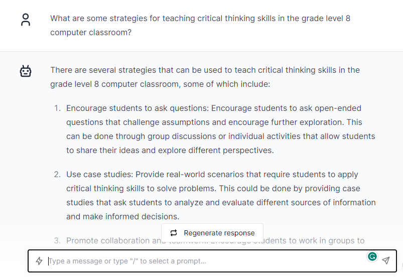 Critical Thinking Skills - ChatGPT Prompts for Teachers