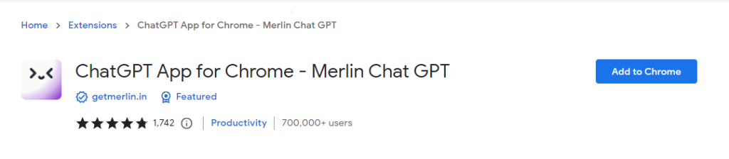 Merlin ChatGPT App for Chrome 