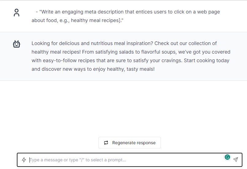 Meta Description - ChatGPT Prompts for On-Page SEO