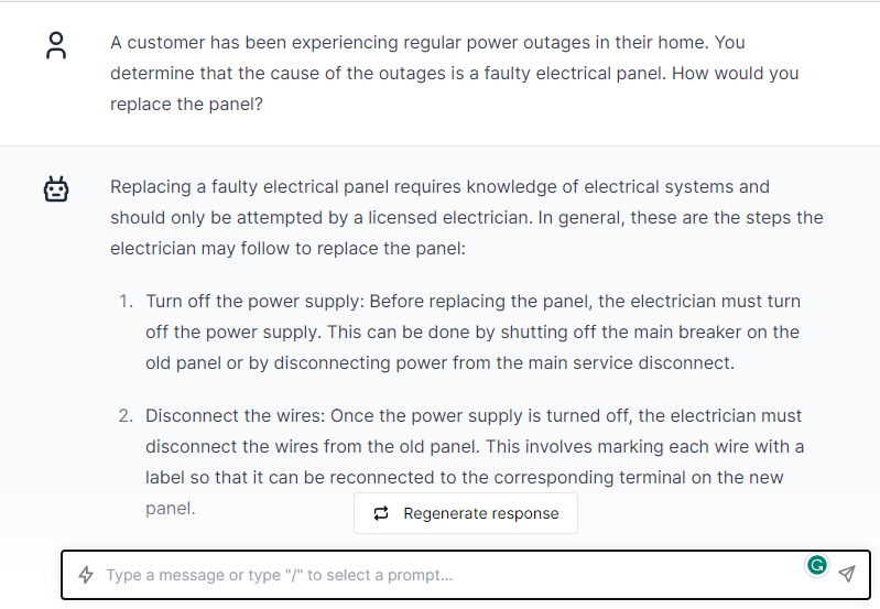 Regular Power Outages in Their Home - ChatGPT Prompts for Electricians