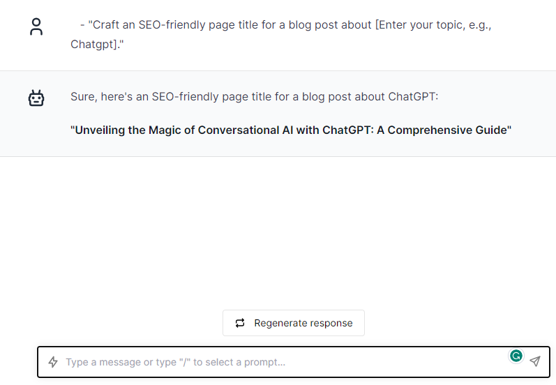 SEO Friendly Title - ChatGPT Prompts for On-Page SEO