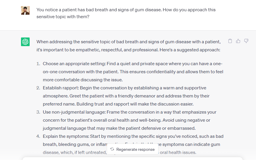 Sensitive Topic - ChatGPT Prompts for Dentists