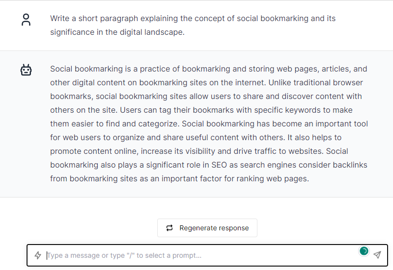 Short Paragraph On Social Bookmark - ChatGPT Prompts for Off-Page Seo