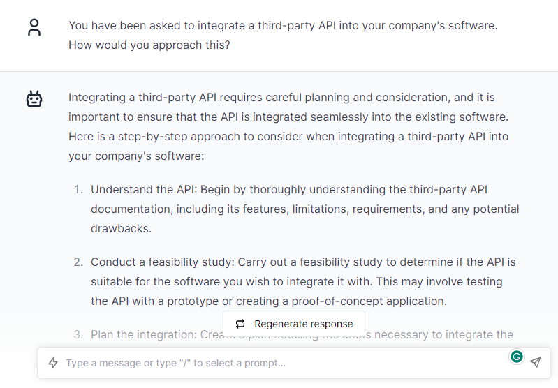Third Party API - ChatGPT Prompts for Software Developers