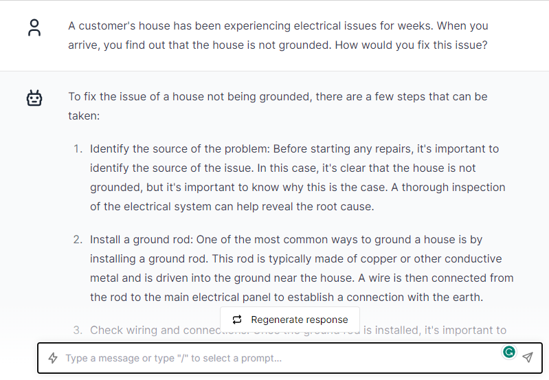 Fix the Issue of a House Not Being Grounded - ChatGPT Prompts for Electricians