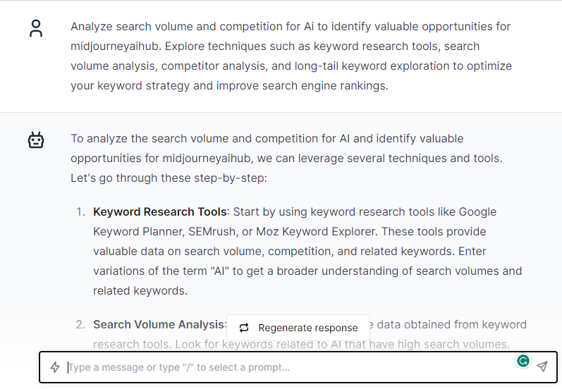 Analyze Search Volume and Competition - Chatgpt Prompts