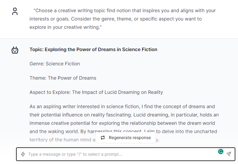 Choose a Creative Writing Topic - Creative Writing