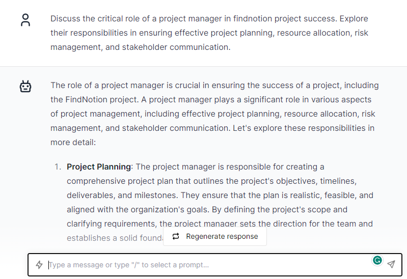 Discuss the Critical Role of a Project Manager - ChatGPT for Project Manager