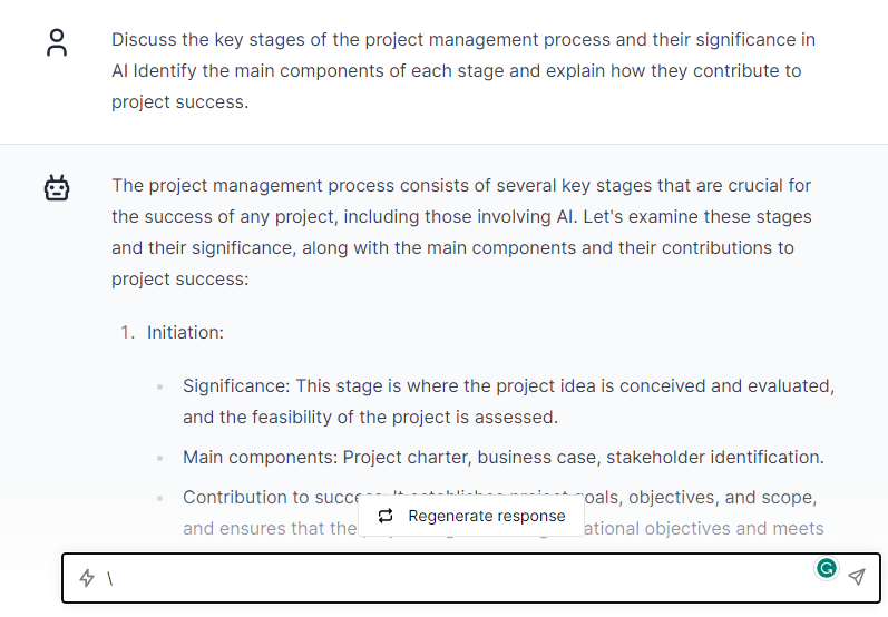 Discuss the Key Stages of the Project Management Process - Chatgpt Prompts for Project Management