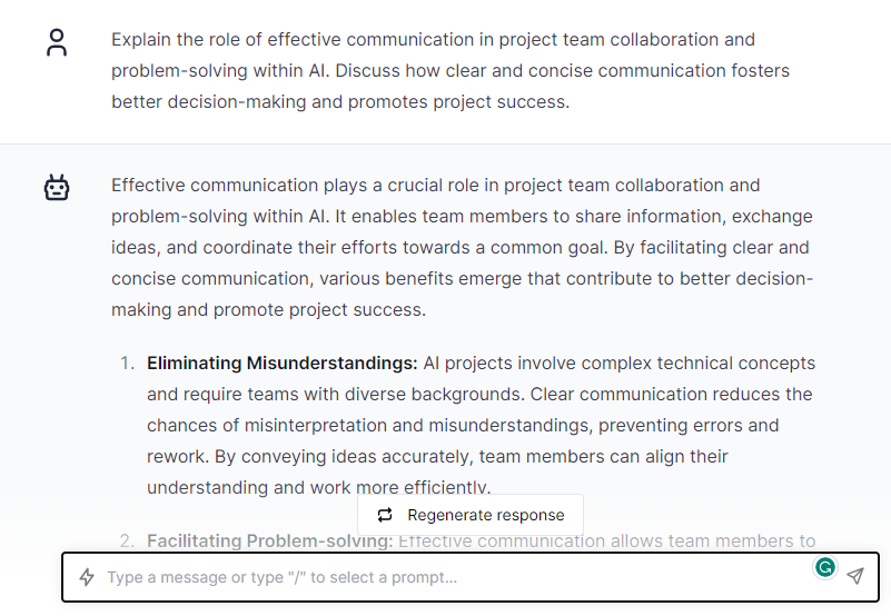 Explain the Role of Effective Communication in Project Team Collaboration -Chatgpt Prompts for Project Management