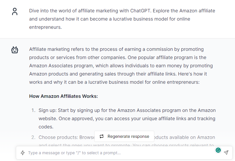 Explore the Amazon Affiliate and Understand - Chatgpt Prompts for Affiliate Marketing