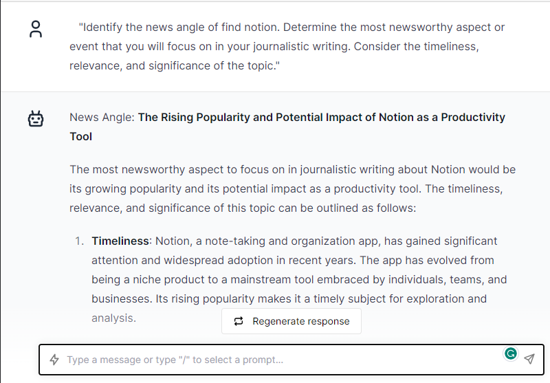 Identify the News Angle - ChatGPT Prompts for Journalistic Writing