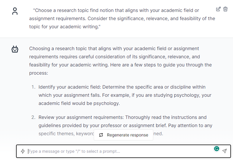 Select a Research Topic - ChatGPT Prompts for Academic Writing