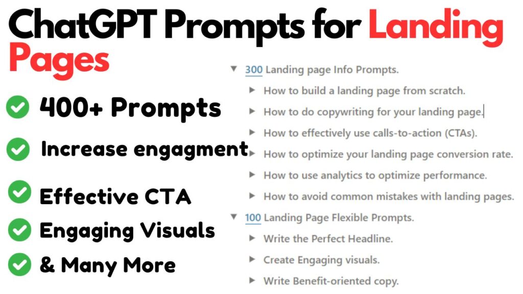 ChatGPT Prompts for landing pages ultimate
