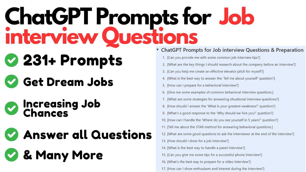 231+ The Best ChatGPT Prompts for Job Interview Questions & Preparation