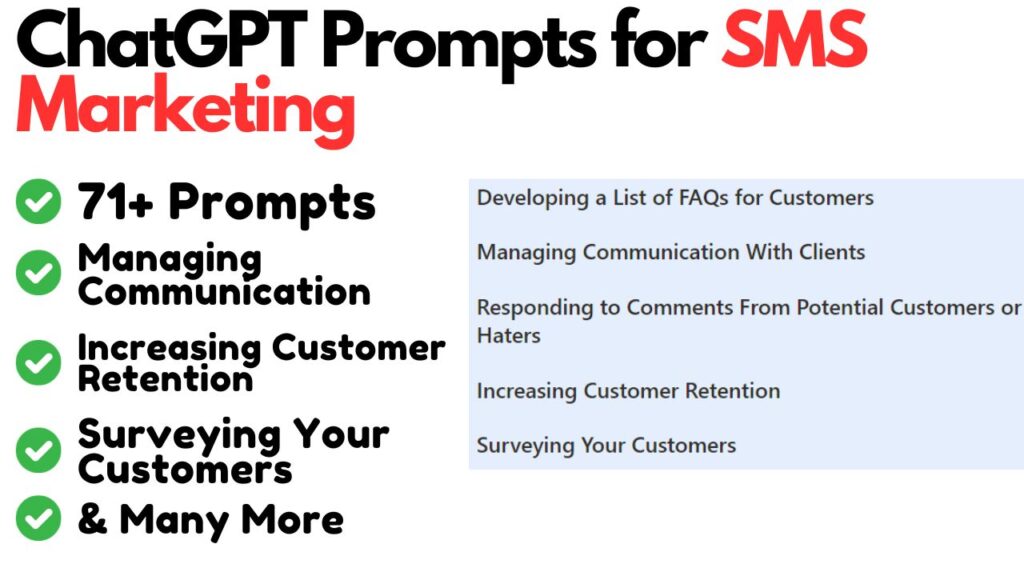 ultimate ChatGPT Prompts for sms marketing list
