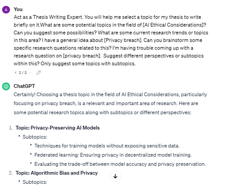 thesis writing with chatgpt