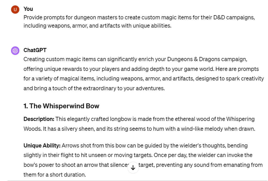 ChatGPT Prompts for DND
