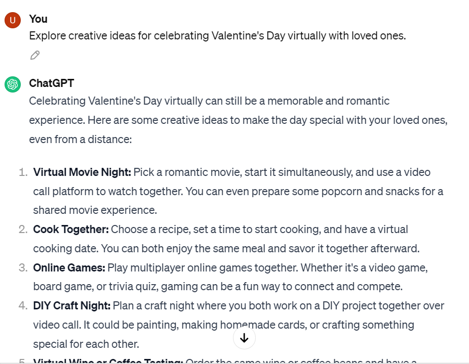 ChatGPT Prompts for Valentine's Day