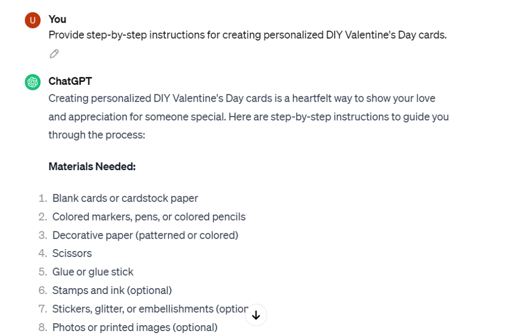 ChatGPT Prompts for Valentine's Day