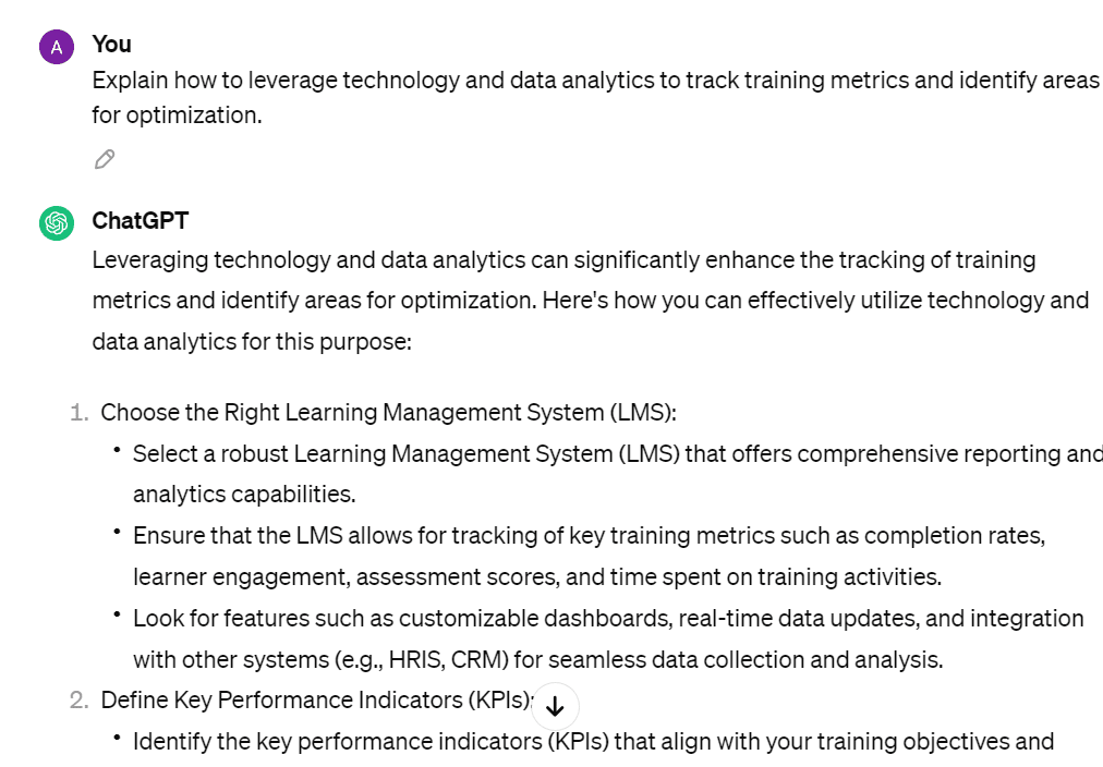 ChatGPT Prompts for Training