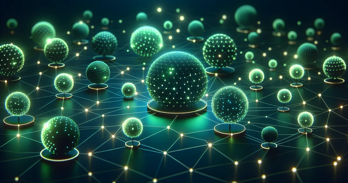 AI agent network with connected nodes