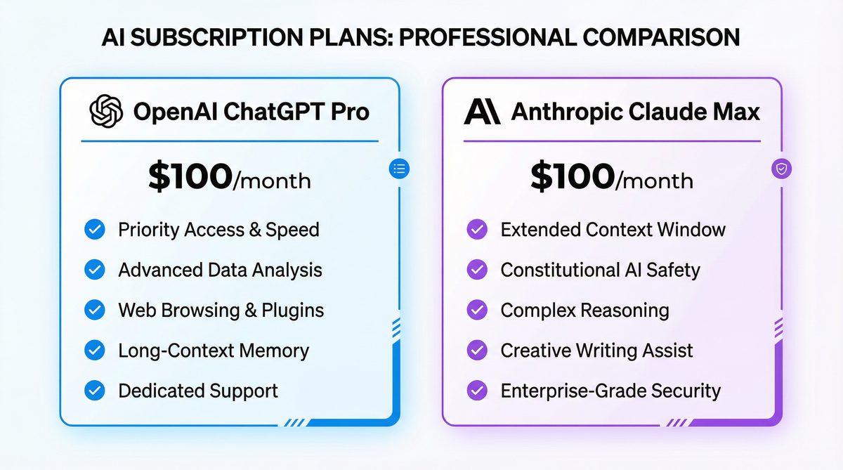 ChatGPT Pro vs Claude Max Comparison