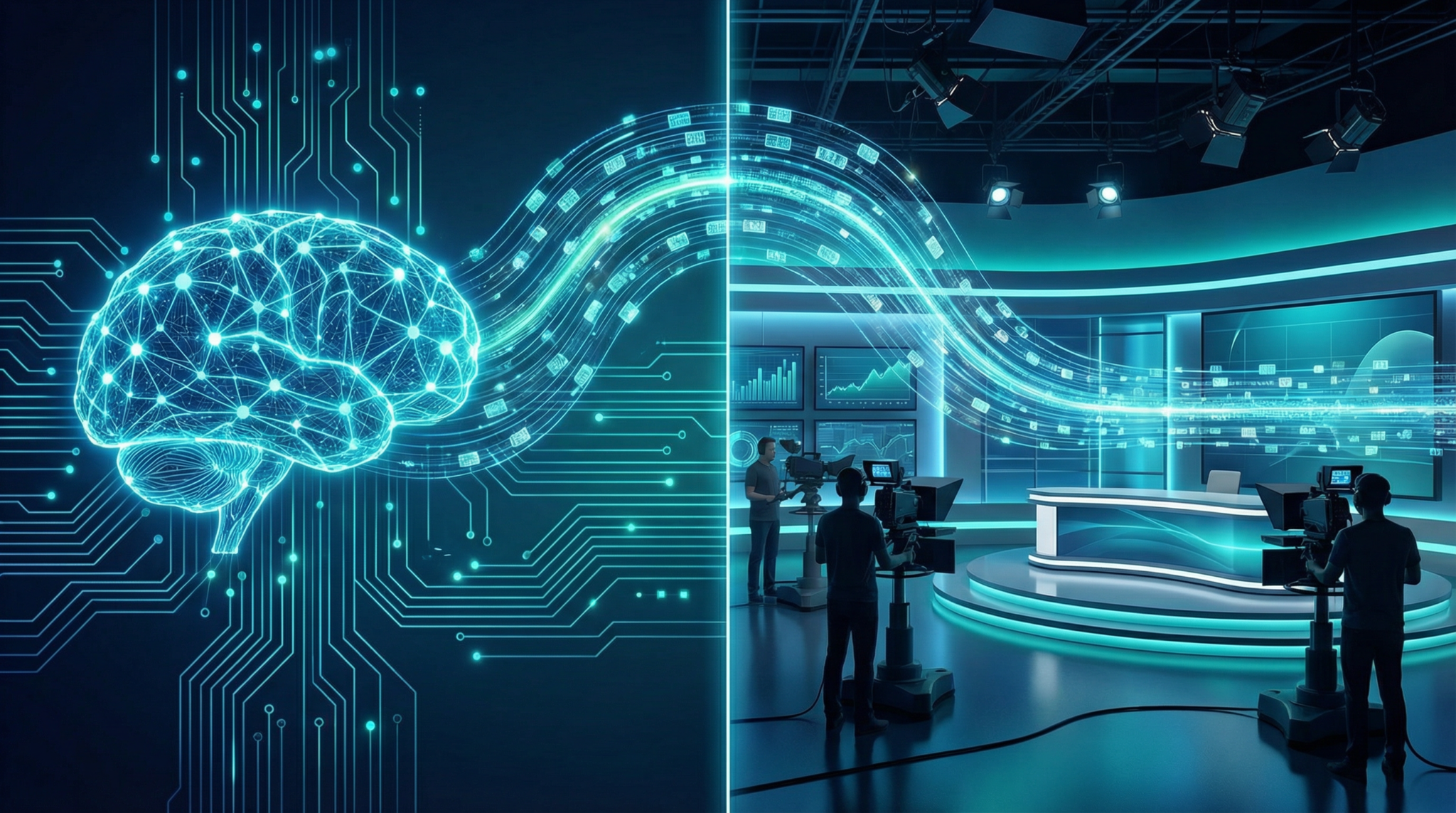 AI Neural Network and Broadcasting Studio Connection