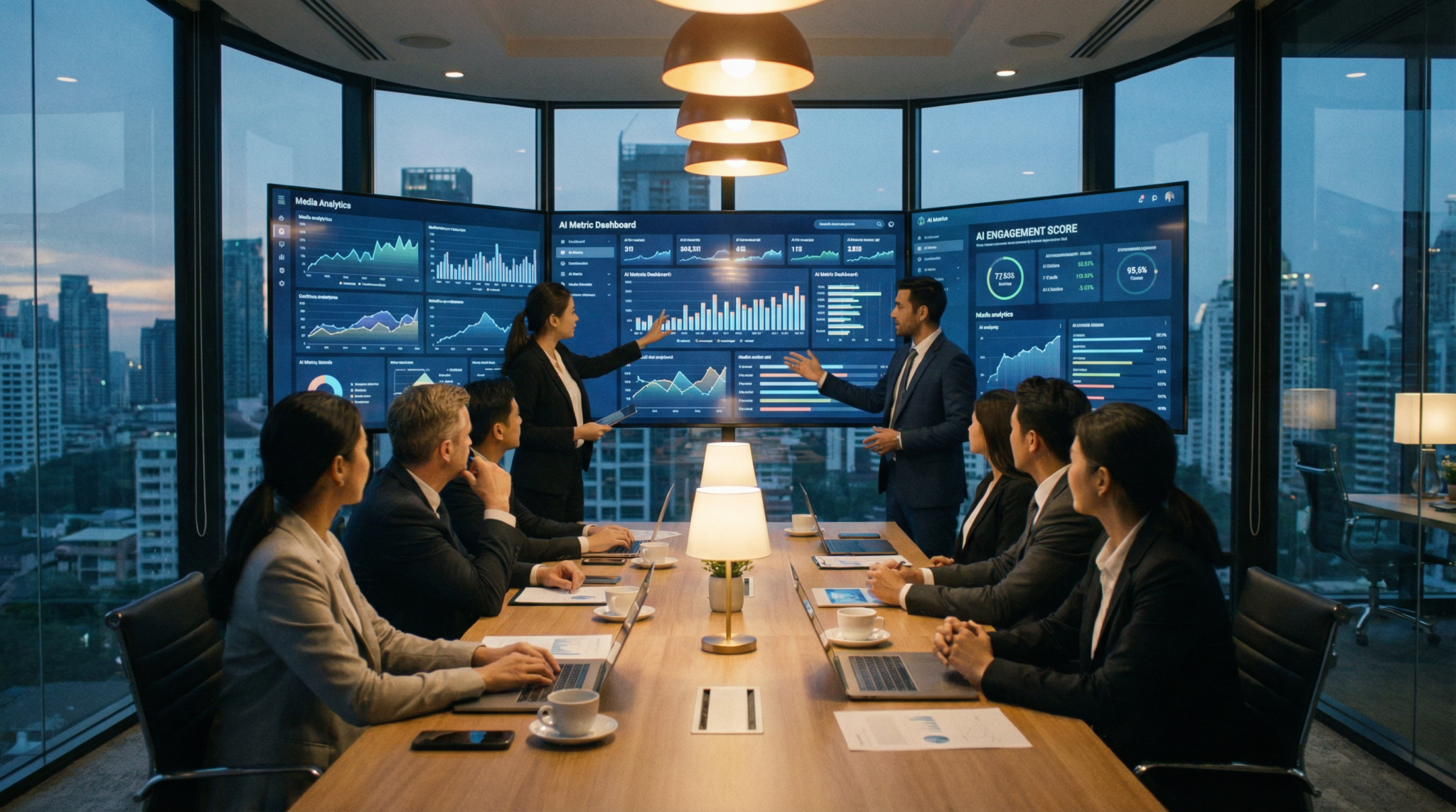 Strategic Business Meeting AI Media Analytics