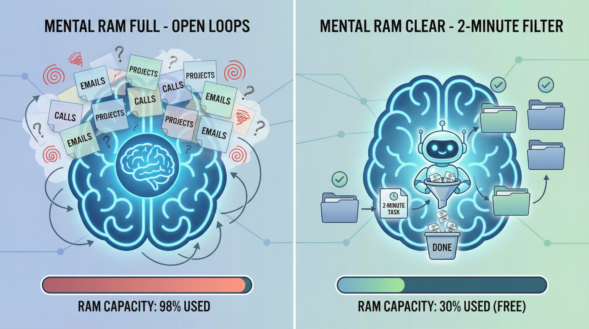 The 2-Minute Rule with ChatGPT: Clear Mental Clutter and Boost Productivity Using AI in 2026 - Section Illustration