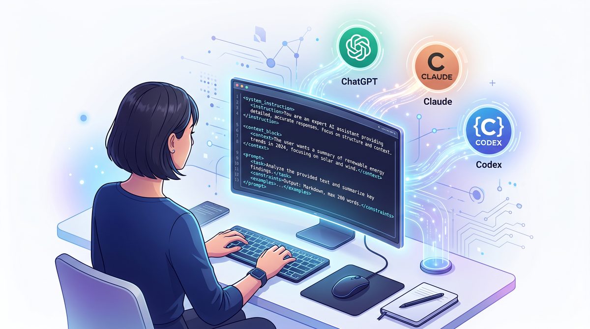 Advanced AI prompting with structured context for ChatGPT Claude and Codex