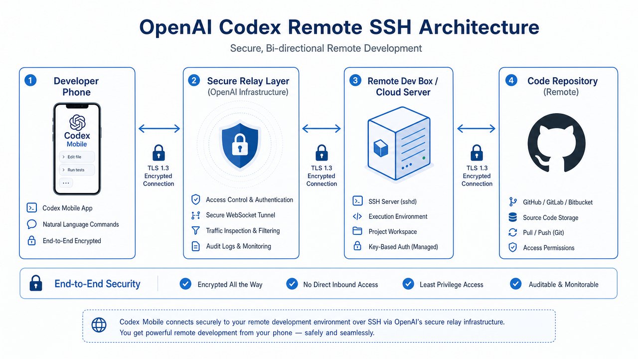 OpenAI Codex Remote SSH Architecture Diagram