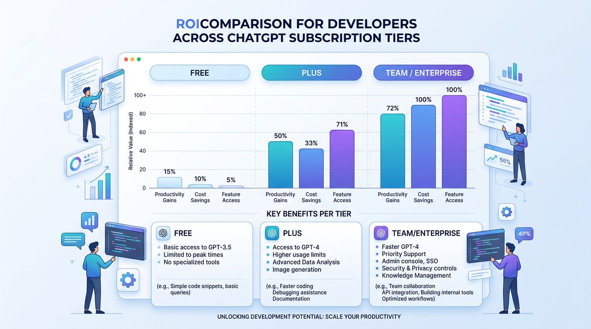 ROI comparison for developers across ChatGPT subscription tiers