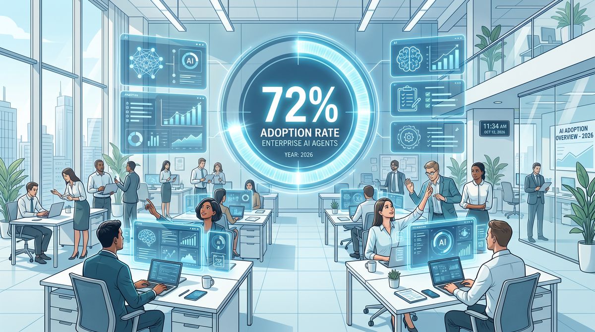 Enterprise AI agent adoption rate 72 percent in 2026