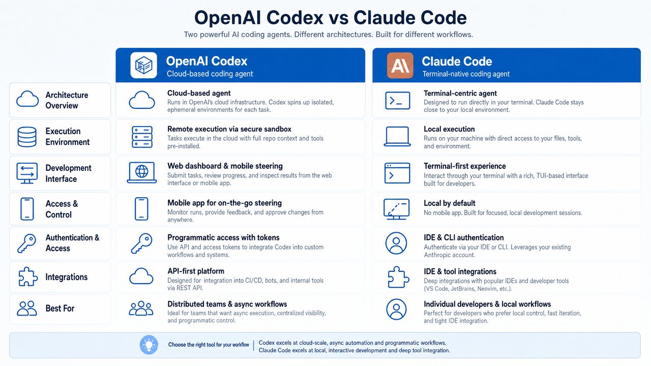 OpenAI Codex vs Claude Code Architecture Comparison