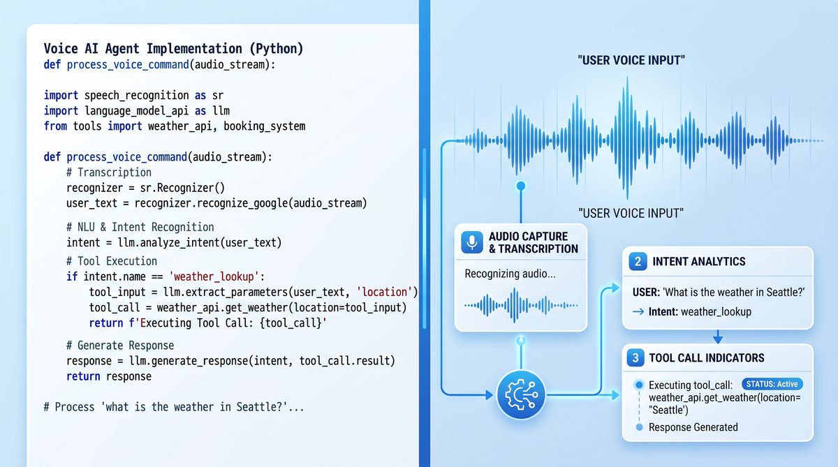 Voice AI agent Python implementation with tool calls