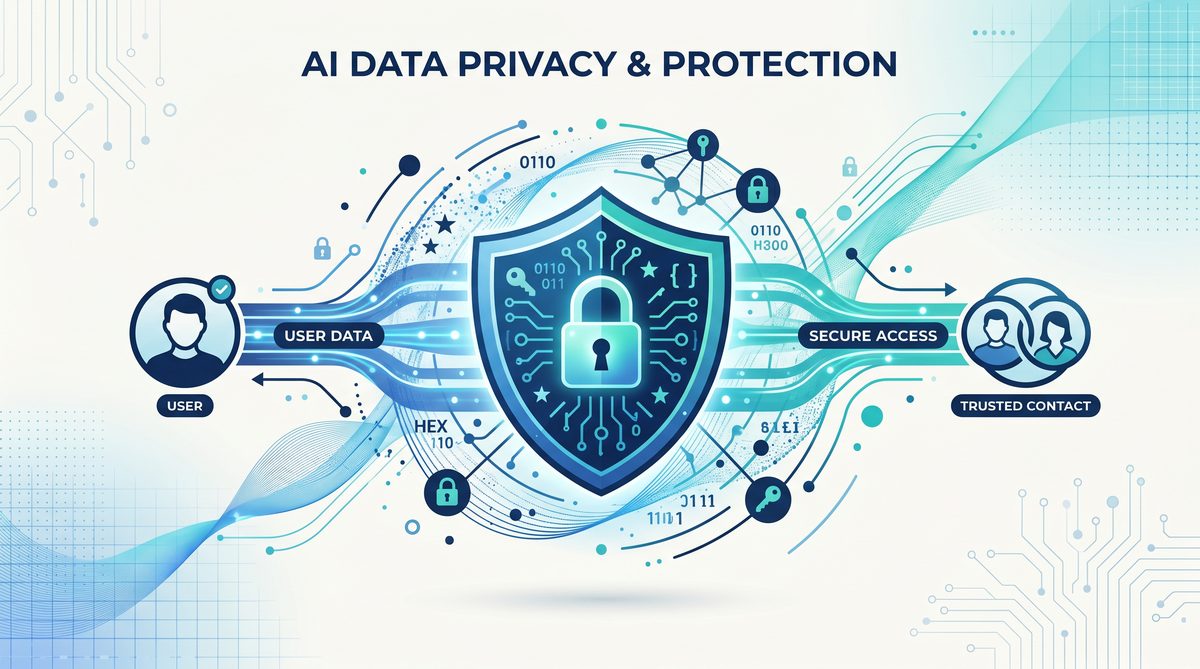 AI data privacy and protection for trusted contacts