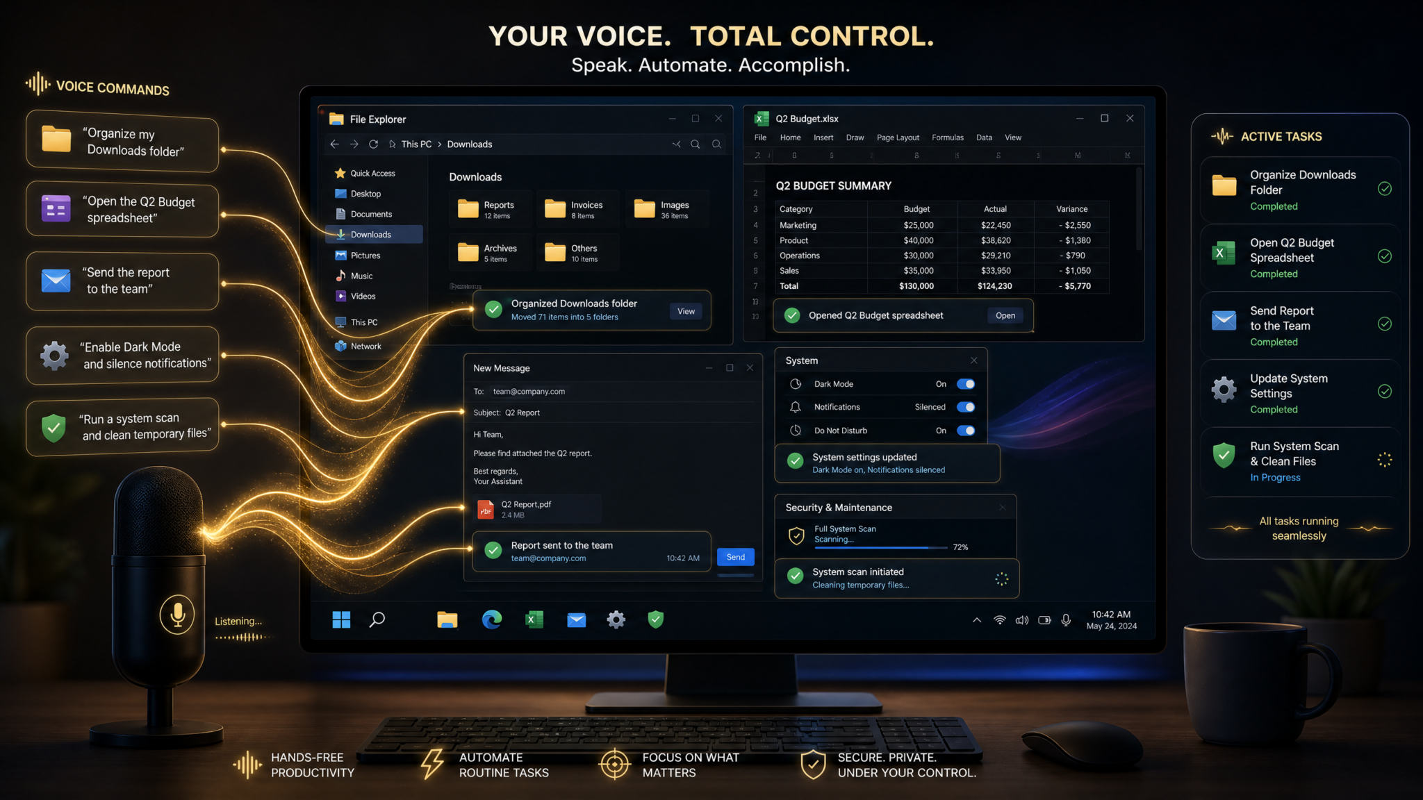 Voice-Controlled Desktop Automation with ChatGPT