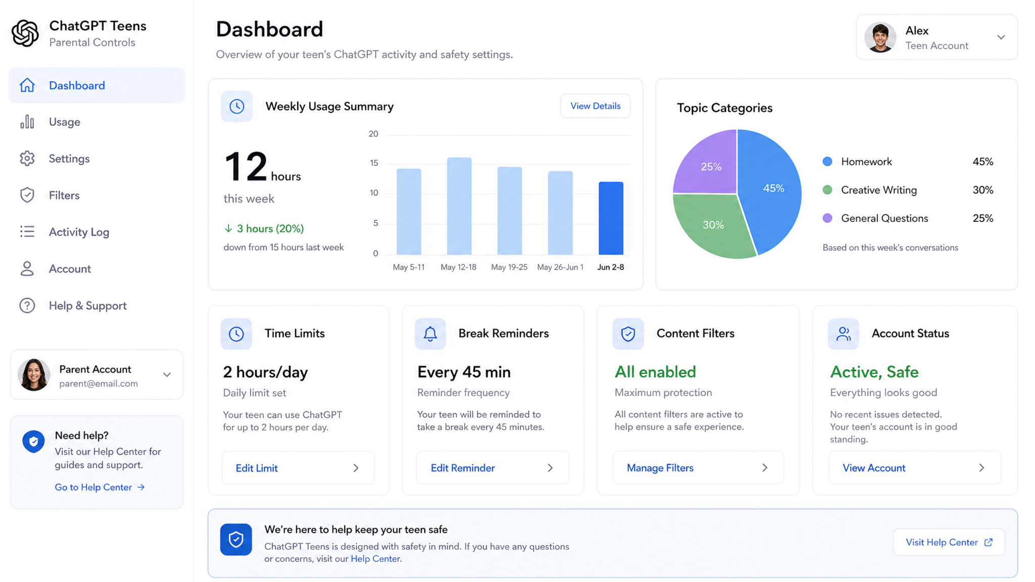 OpenAI Launches ChatGPT for Teens with Break Reminders, Parental Controls, and Stronger Safety Protections - Section 1
